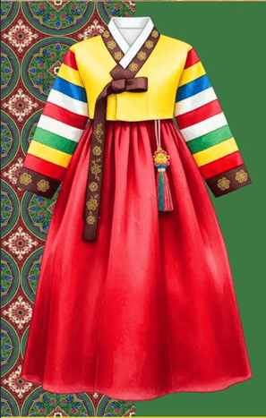 Traditional Korean hanbok illustration